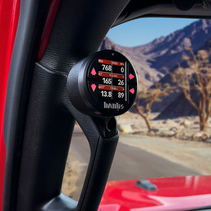 Banks Power 63371 upper iDash stealth gauge pod for 2018-2023 Jeep JL and Gladiator grab handle mount