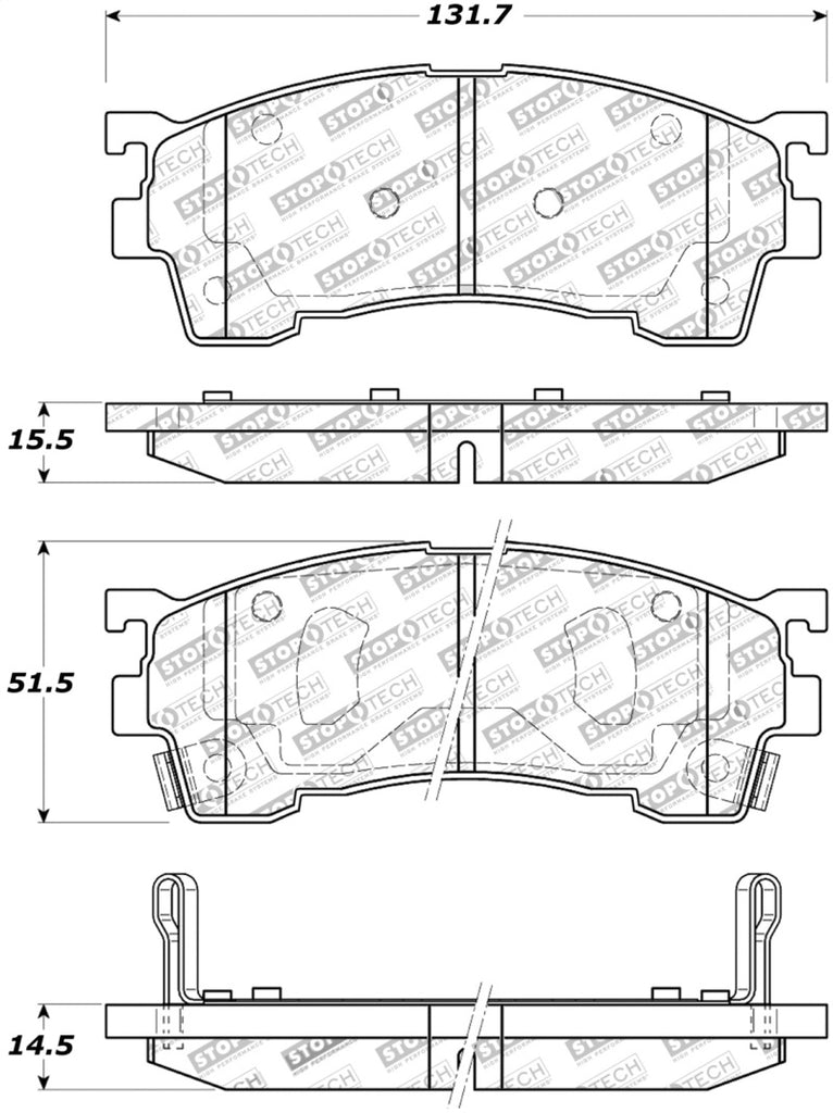 StopTech Premium Ceramic Front Brake Pads - 308.06370