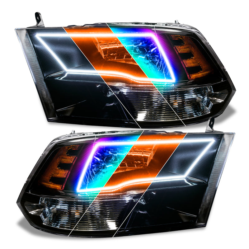 Oracle 09-18 Dodge Ram Switchback Quad Headlight Halo Kit - RGB+A ColorSHIFT+ w/o Controller ORACLE Lighting