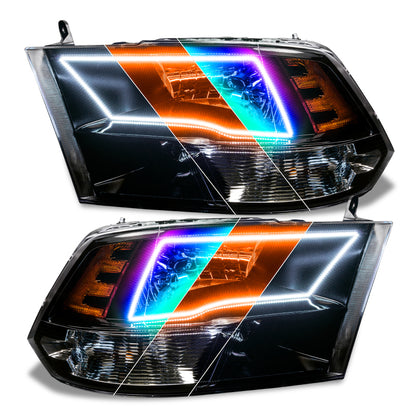 Oracle 09-18 Dodge Ram Switchback Quad Headlight Halo Kit - RGB+A ColorSHIFT+ w/ 2.0 Controller ORACLE Lighting