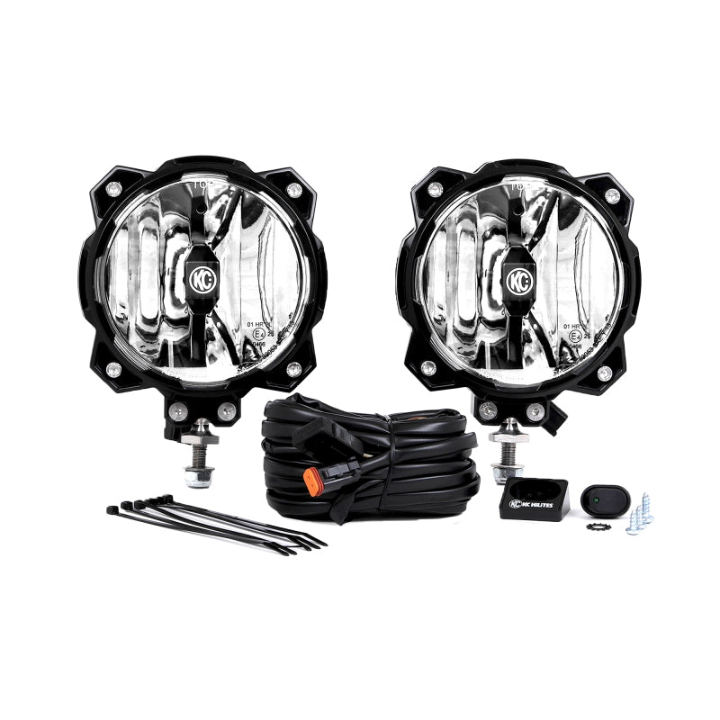 KC HiLiTES 6in. Pro6 Gravity LED Light 20w Single Mount Spot Beam (Pair Pack System) KC HiLiTES