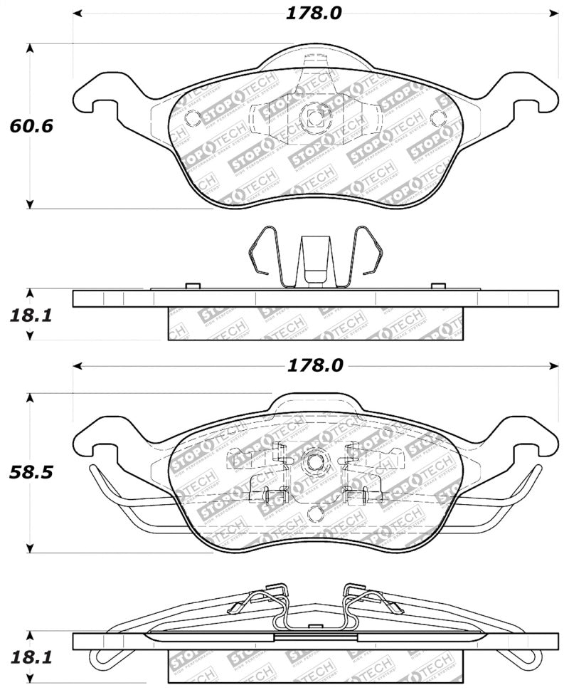 StopTech Street Disc Brake Pads - 305.08160