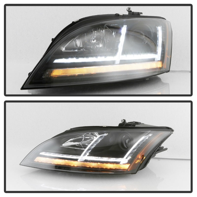 Spyder 08-15 Audi TT Halogen Projector Headlights w/Seq Turn Signal - Black (PRO-YD-ATT08-BK) SPYDER