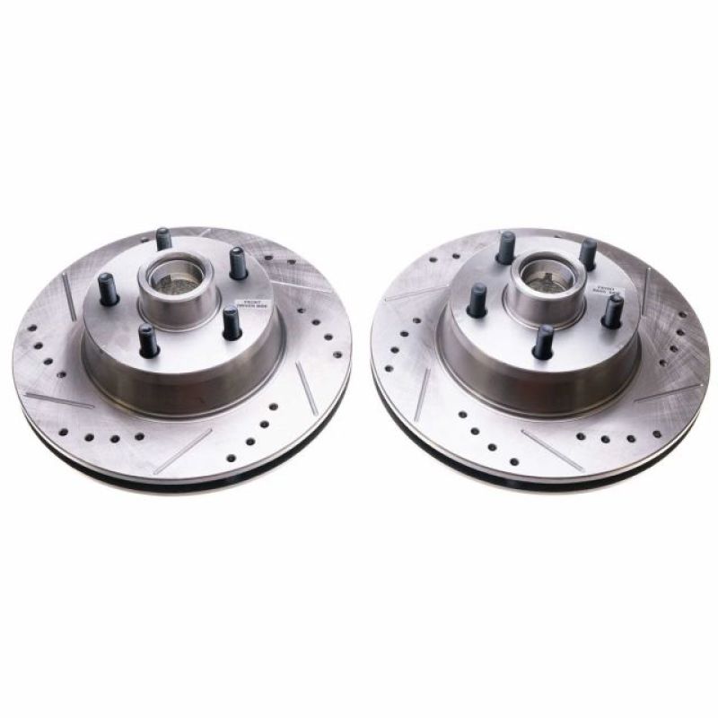 Power Stop 69-70 Ford Country Squire Front Evolution Drilled & Slotted Rotors - Pair PowerStop