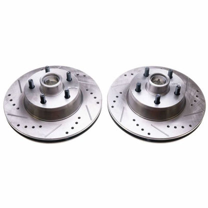 Power Stop 69-70 Ford Country Squire Front Evolution Drilled & Slotted Rotors - Pair PowerStop