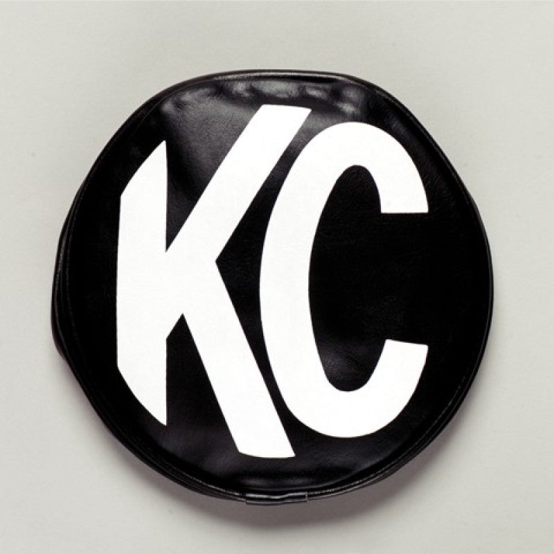 KC HiLiTES 6in. Round Soft Cover (Pair) - Black w/Yellow KC Logo KC HiLiTES