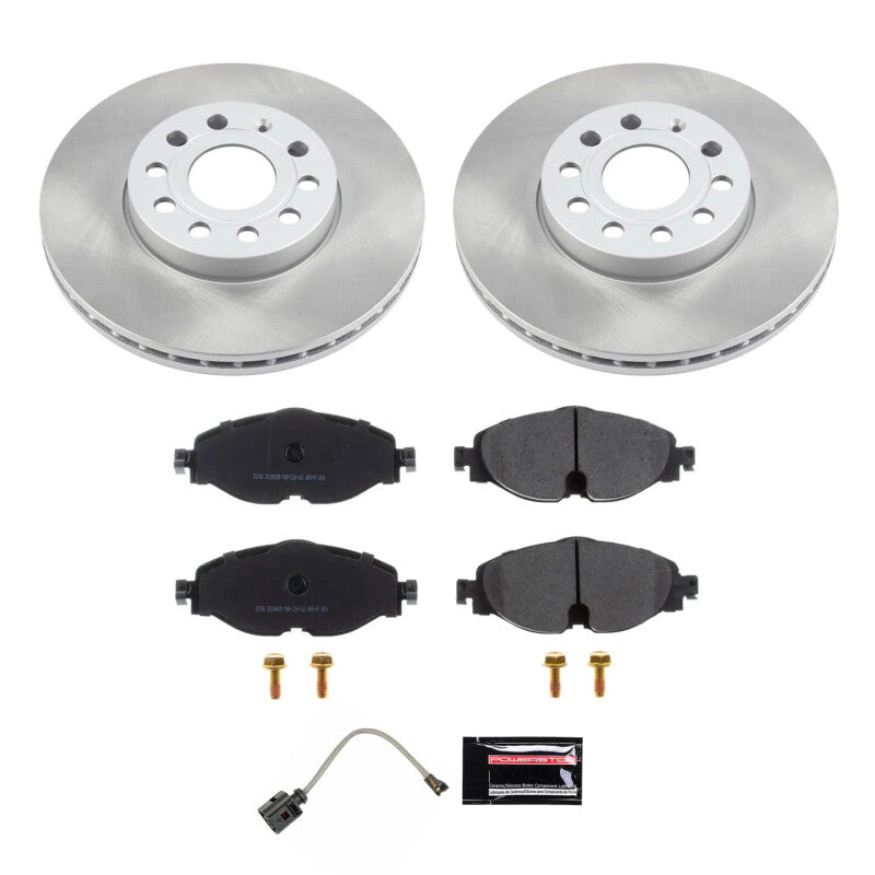 Power Stop 15-19 Volkswagen e-Golf Front Semi-Coated Rotor Kit PowerStop
