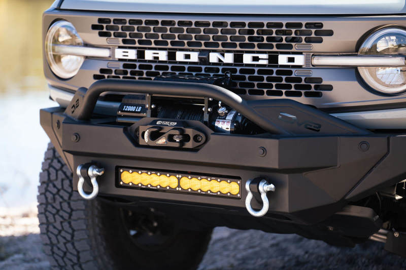 DV8 Offroad 2021+ Ford Bronco Modular Front Bumper Winch Capable w/ Auxiliary Light Mounts DV8 Offroad