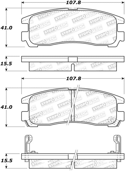 StopTech Sport Brake Pads w/Shims and Hardware - Rear Stoptech