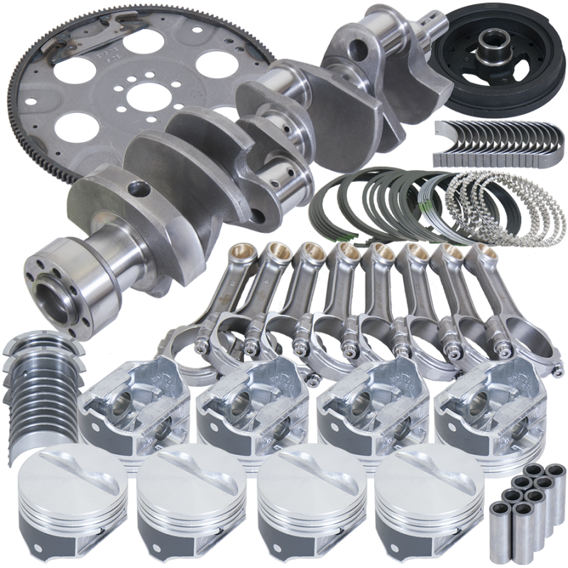 Eagle Chevy 350 1Pc 3.750in Crank 5.700in I-Beam Rods 4.000in Pistons 153 Tooth FP Balanced Assembly