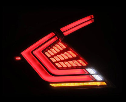 AlphaRex 676010 16-21 Honda Civic Hatchback / Type-R FK8 Nova-Series LED Tail Lights - Black Smoke