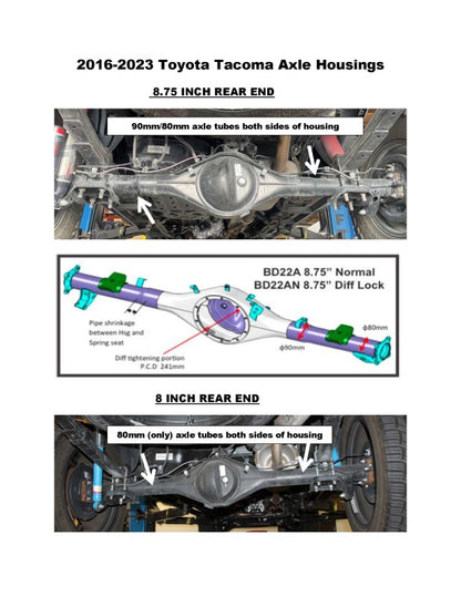 Progress Tech LT 16-23 Toyota Tacoma w/ 8.75in Rear Axle (2WD/4WD) Rear Sway Bar 0.875in dia. (22mm)