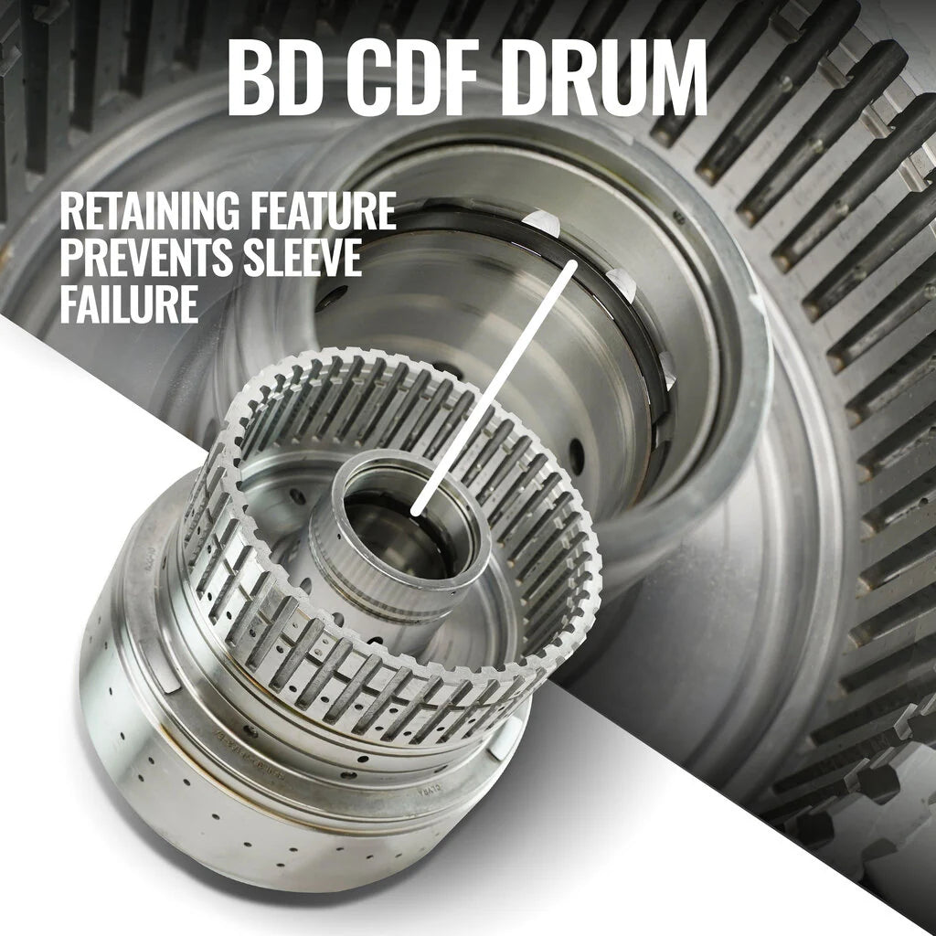 Close-up of BD Diesel upgraded CDF drum for 10R80 Transmission – 2018–2020 Ford F-150 5.0L
