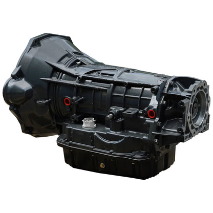 Rear view of BD Diesel 68RFE Transmission – built for 2007.5–2018 Dodge Ram 6.7L Cummins 4WD applications