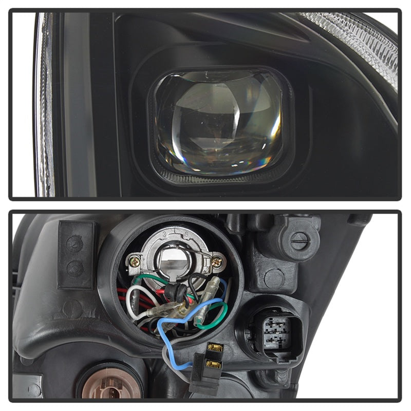 xTune 06-09 Ford Fusion Light Bar DRL Projector Headlights - Black (PRO-JH-FFU06-LB-BK) SPYDER