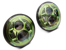 Load image into Gallery viewer, Raxiom 07-18 Jeep Wrangler JK 7-In LED Headlights Green Housing- Clear Lens