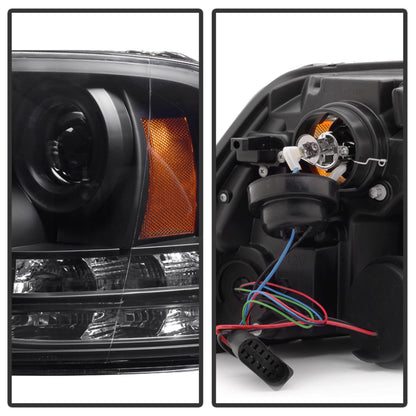 Spyder Dodge Ram 13-15 Projector Headlights Light Bar DRL Black PRO-YD-DR13-LBDRL-BK SPYDER