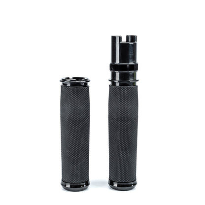 Bikers Choice Billet Aluminum Black Throttle-By-Wire Contour  Grips - 485814