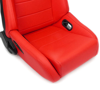 NRG Omega Reclinable Racing Seat (Pair) Red with Black Carbon Vinyl Back - RSC-750RD/BK L/R