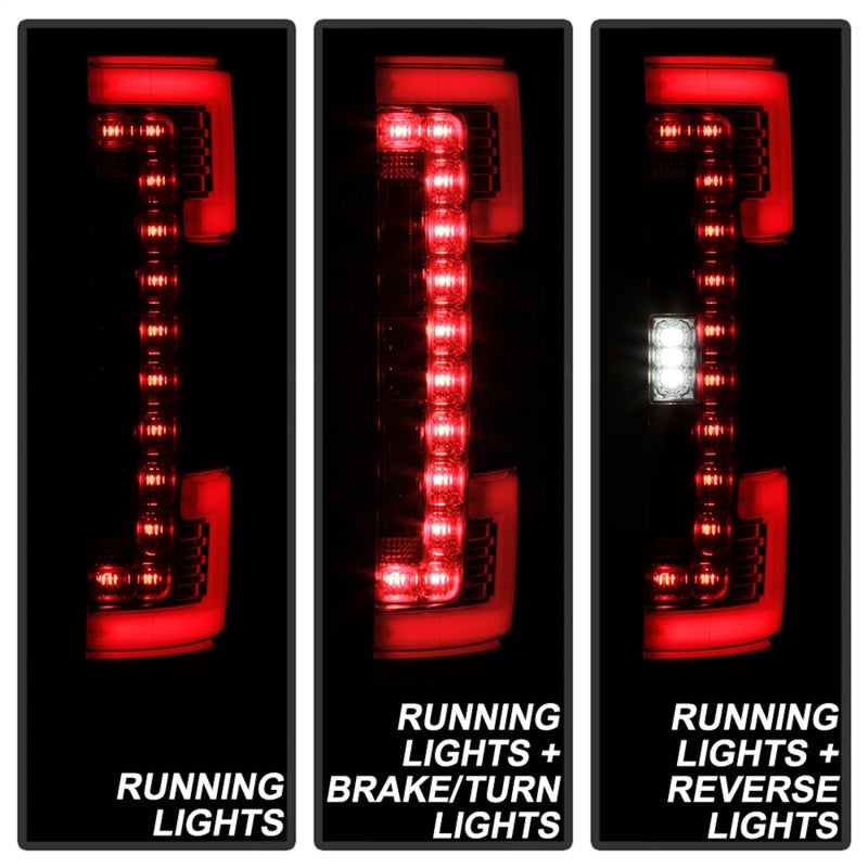 Spyder 17-18 Ford F-250 SD (w/Blind Spot Sensor) LED Tail Lights - Chrm (ALT-YD-FS17BS-LED-C) SPYDER