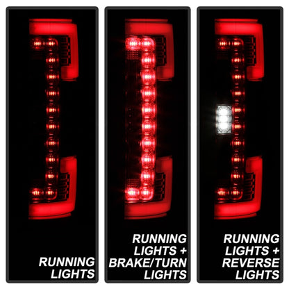 Spyder 17-18 Ford F-250 SD (w/Blind Spot Sensor) LED Tail Lights - Chrm (ALT-YD-FS17BS-LED-C) SPYDER