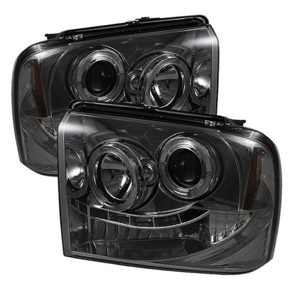 Spyder Ford F250/350/450 Super Duty 05-07 Projector Headlights LED Halo- LED Smke PRO-YD-FS05-HL-SM SPYDER