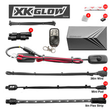 Load image into Gallery viewer, XK Glow Strips Single Color XKGLOW LED Accent Light Motorcycle Kit Amber - 10xPod + 4x8In