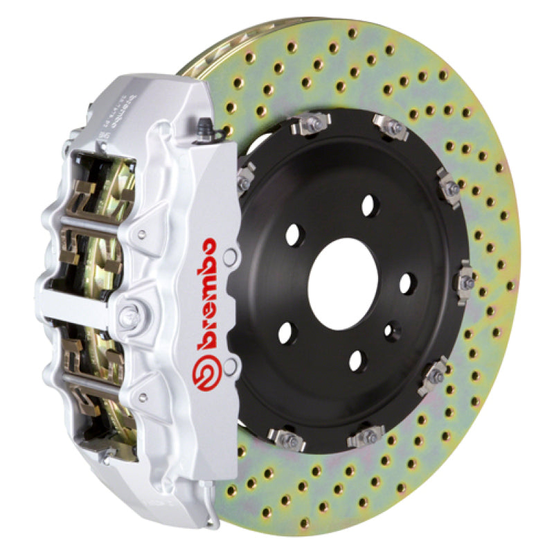 Brembo 08-14 C63 AMG (Excl. Black Series) Front GT BBK 6 Pist Cast 380x34 2pc Rotor Drilled-Silver Brembo