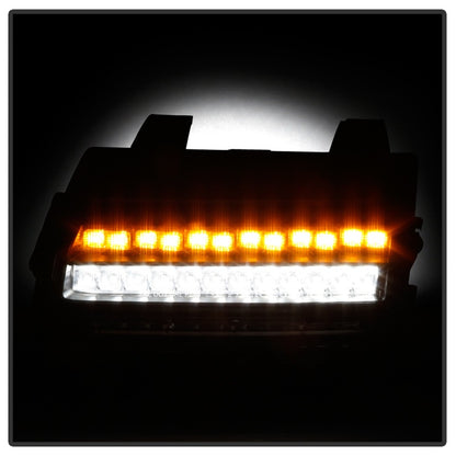 Spyder Jeep Wrangler 2018-2019 (Halogen Model Only) LED Front Bumper Lights - Seq. Signal - Black SPYDER