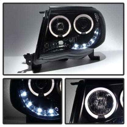 Spyder Toyota Tacoma 05-11 Projector Headlights LED Halo LED Blk Smke PRO-YD-TT05-HL-BSM SPYDER