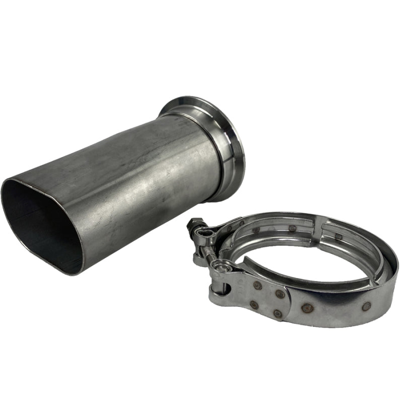 Granatelli 3in Round to 3in Oval Exhaust Pipe Adapter w/V-Band Connection Granatelli Motor Sports