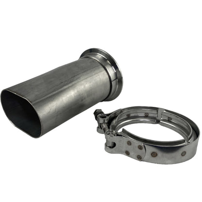 Granatelli 3in Round to 3in Oval Exhaust Pipe Adapter w/V-Band Connection Granatelli Motor Sports