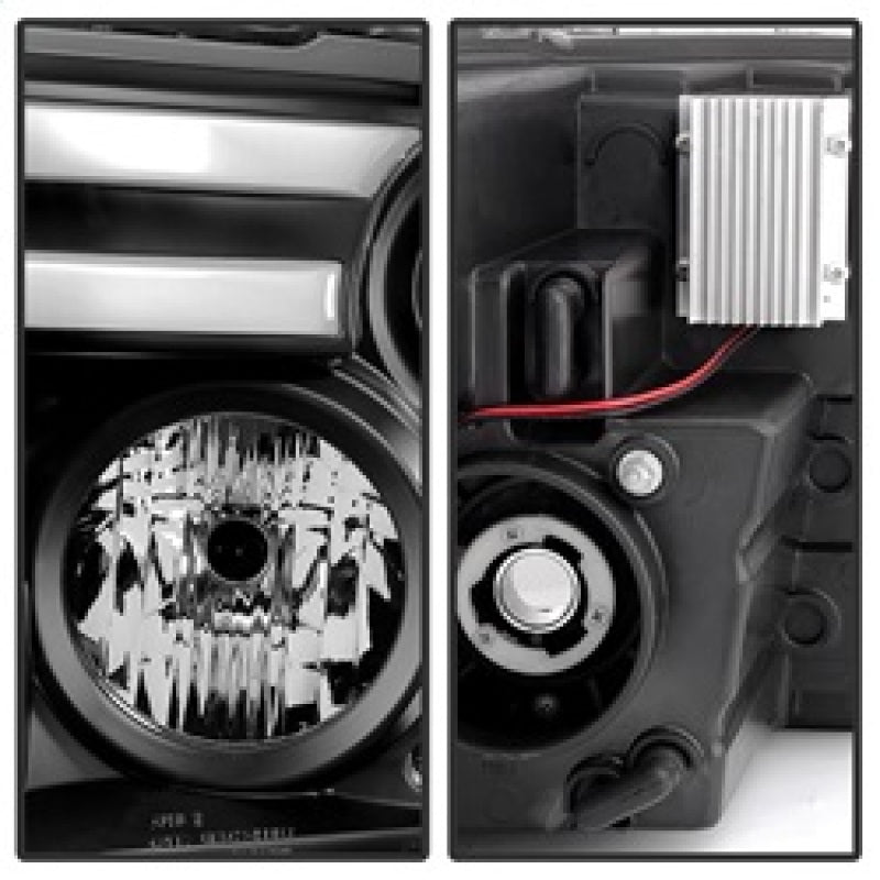 Spyder Dodge Ram 09-12 Projector Headlights Light Bar DRL Black PRO-YD-DR09-LBDRL-BK SPYDER