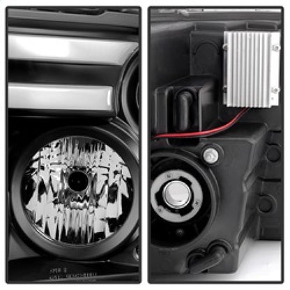 Spyder Dodge Ram 09-12 Projector Headlights Light Bar DRL Black PRO-YD-DR09-LBDRL-BK SPYDER