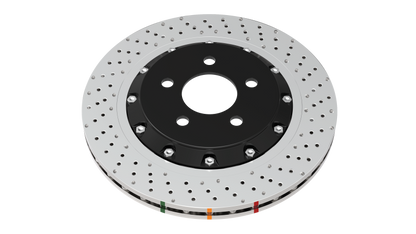 DBA 16-21 Mercedes-Benz C63 S AMG 5000 Series Drilled & Dimpled Front Brake Rotor w/Anodized Hat
