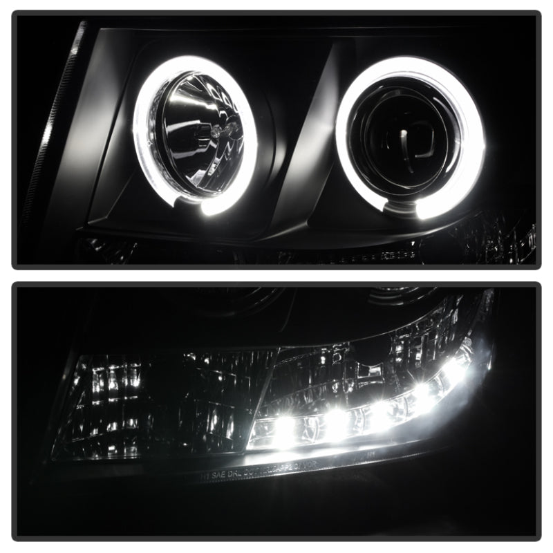 Spyder Chevy Suburban 1500 07-14 Projector Headlights LED Halo LED Blk Smke PRO-YD-CSUB07-HL-BSM SPYDER
