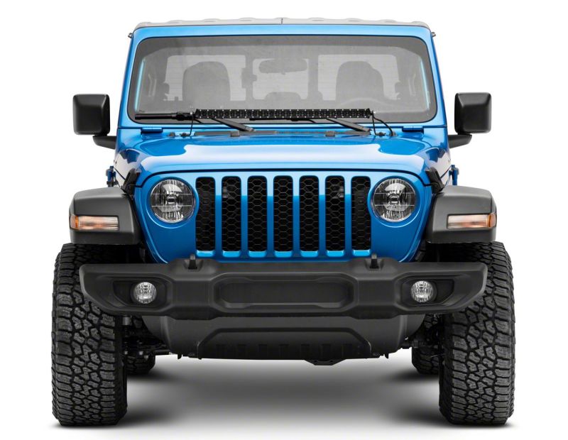 Raxiom 18-23 Jeep Wrangler JL Axial Series 30-In Single Row LED Light Bar w/ Hood Mounting Brackets