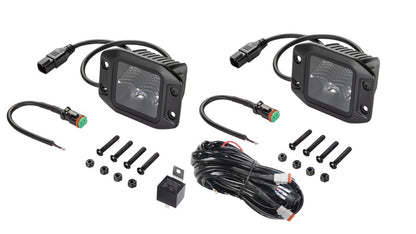 Hella Universal Black Magic 3.2in L.E.D. Cube Kit - Flood Beam (Flush Mount) Hella