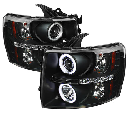 Spyder Chevy Silverado 1500 07-13 Projector Headlights CCFL Halo LED Blk PRO-YD-CS07-CCFL-BK SPYDER