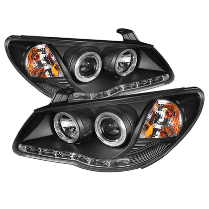 Spyder Hyundai Elantra 07-10 Projector Headlights LED Halo DRL Blk PRO-YD-HYELAN07-DRL-BK SPYDER