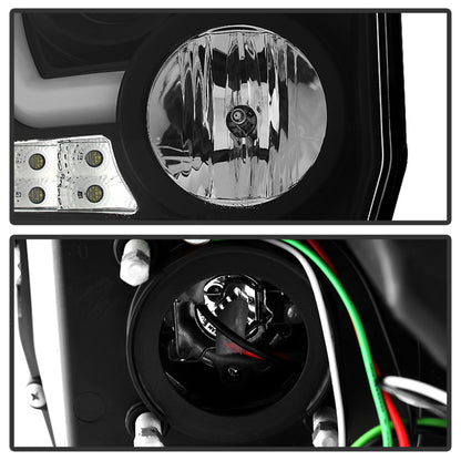 Spyder GMC Sierra 14-16 Projector Headlights Light Bar DRL Blk PRO-YD-GS14V2-LBDRL-BK SPYDER