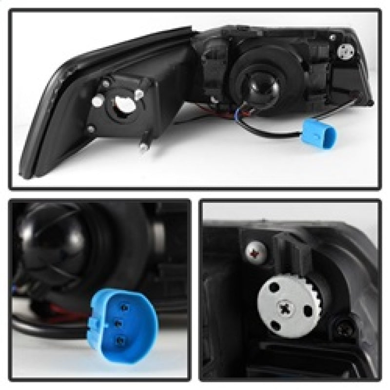 Spyder Ford Mustang 99-04 Projector Headlights LED Halo Chrome High H1 Low H1 PRO-YD-FM99-1PC-AM-C SPYDER
