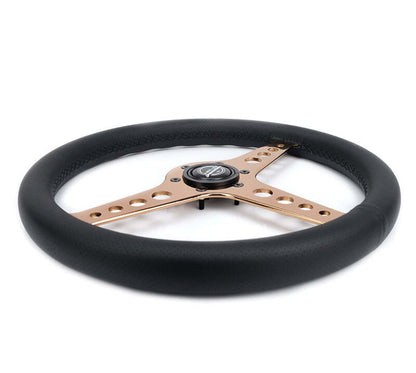 NRG Light Weight Gaming Steering Wheel - Driftz 350mm 3 Rose Gold Spokes Perforated Leather - ST-034RG-PR