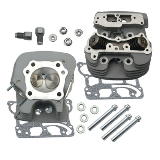 S&S Cycle 2006 Dyna 91cc .032in Manifold Surface Cylinder Heads - Silver - 900-4278