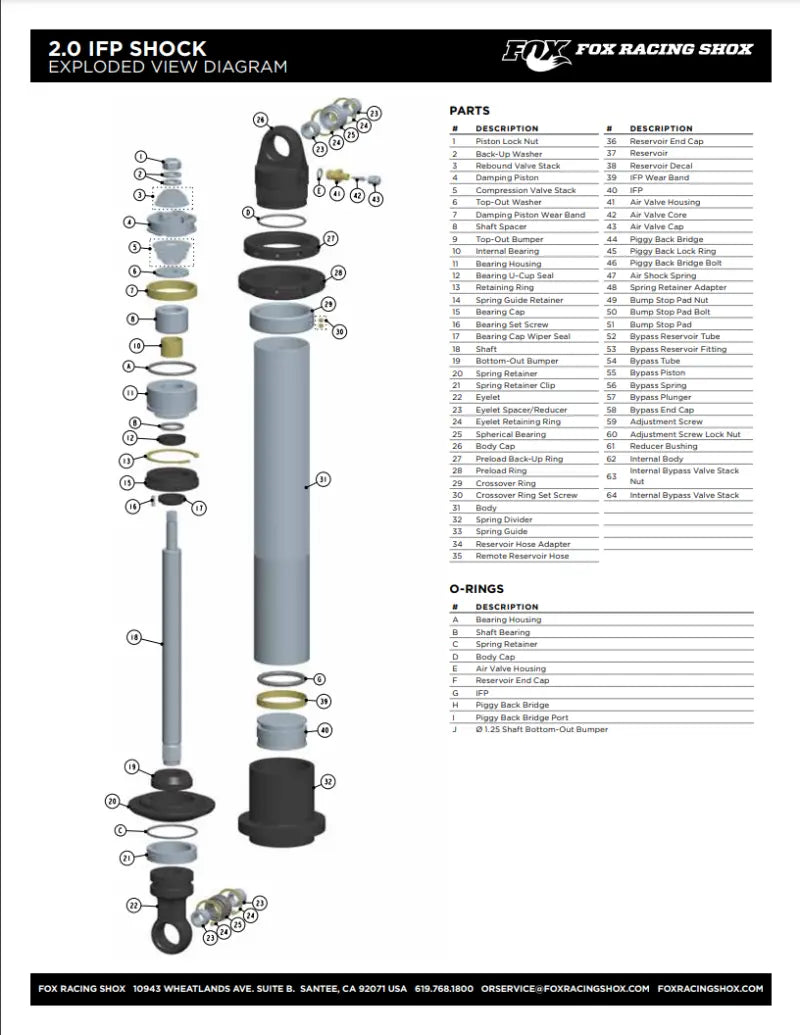 Fox Replacement Shock Sleeve - 5/8in OD x 1.500in L TLG 12mm Bolt FOX