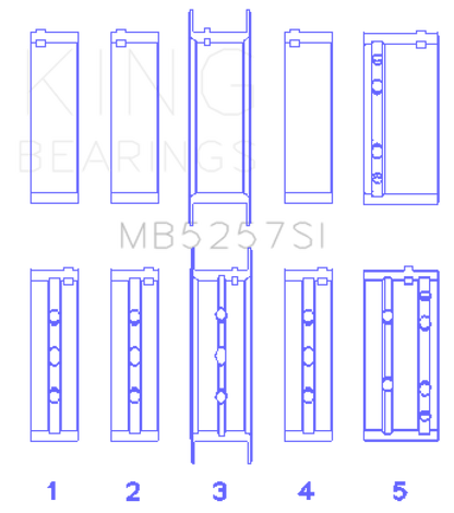 King Engine Bearings General Motors 379/V8 Ohv (Size +0.50mm) Main Bearing Set