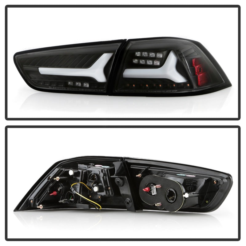 Spyder Mitsubishi Lancer/Evolution X 08-14 V2 LED Tail Lights - Black ALT-YD-ML08V2-SEQ-BK SPYDER