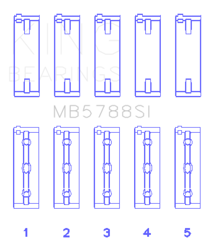 King Engine Bearings Suzuki J24B (Size +0.25mm) Main Bearing Set