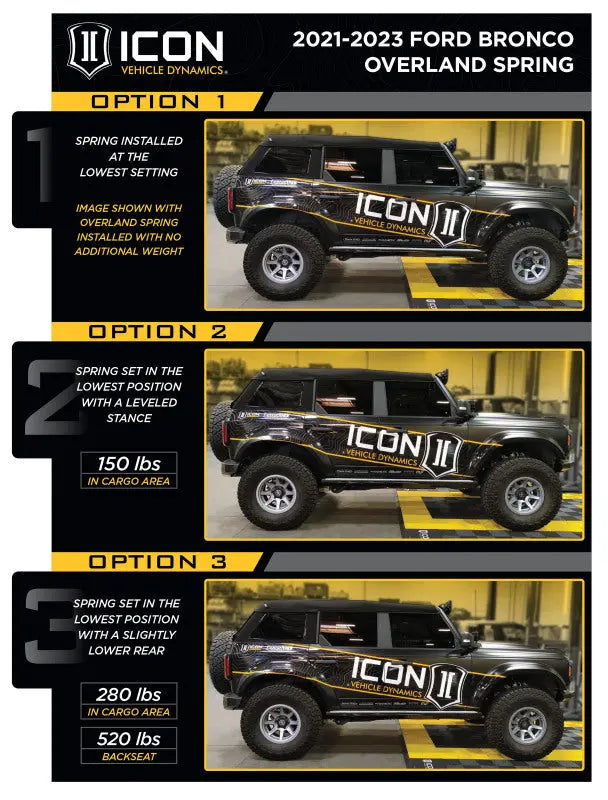 ICON 21-23 Ford Bronco Rear 2.5in VS RR Coilover Kit Heavy Rate Spring ICON