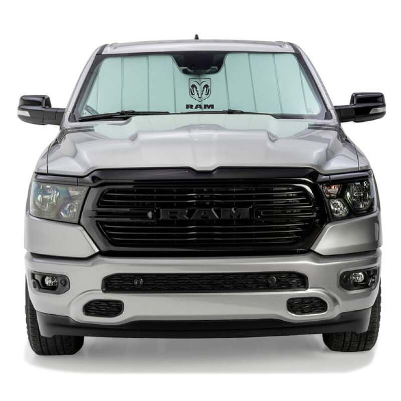 Covercraft 19-24 PU Ram 2500/3500 No Snsr Std RVM UVS100 Custom Sunscreen with Ram Vertical logo